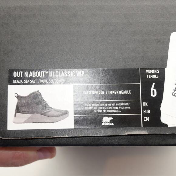 NEW Sorel Women's Out N About Classic Waterproof Duck Boot Black Size 6 - Picture 7 of 8